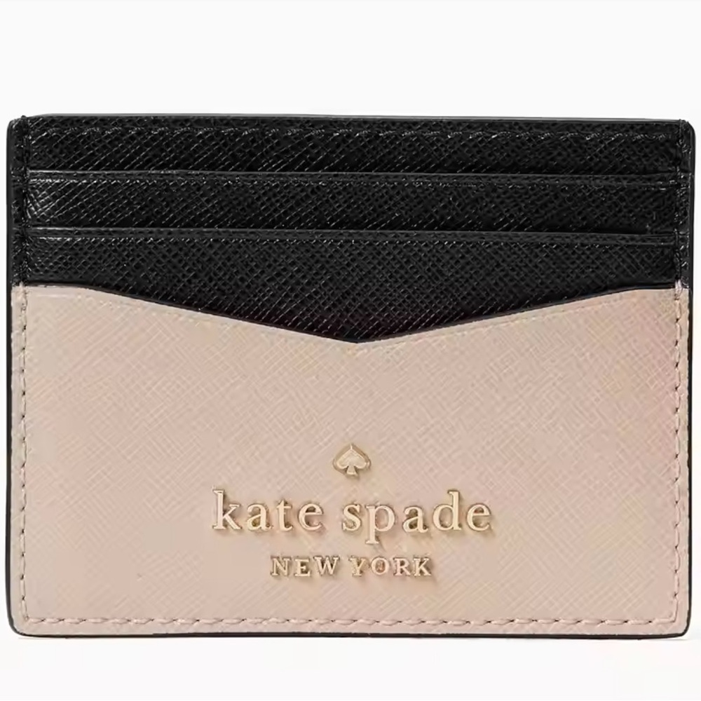 NEW - KATE SPADE SLIM CARD HOLDER (BEIGE/BLACK)